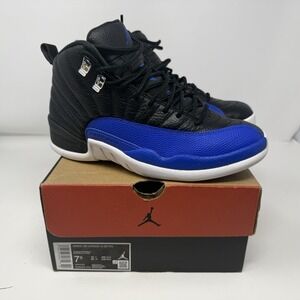 WMNS Air Jordan 12 Retro Black Hyper Royal Women's Size 7.5 - OG BOX
